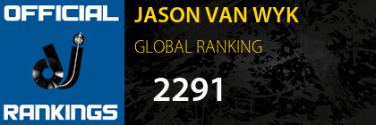 JASON VAN WYK GLOBAL RANKING