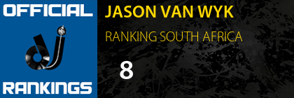 JASON VAN WYK RANKING SOUTH AFRICA