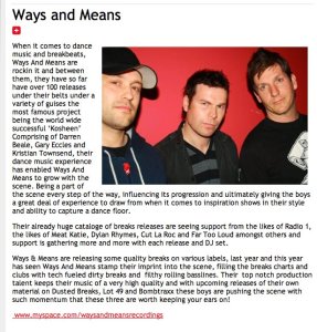 WAYS & MEANS